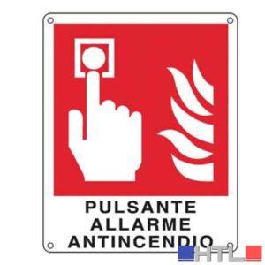 CARTELLO 'PULSANTE ALLARME ANTINCENDIO' 20x30 cm (Confezione da 10 pezzi)