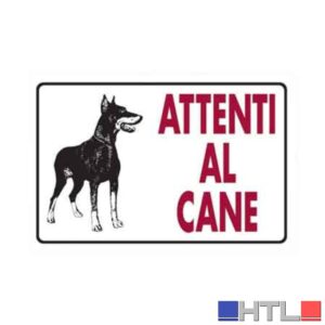 CARTELLO 'ATTENTI AL CANE' 20x30 cm (Confezione da 10 pezzi)