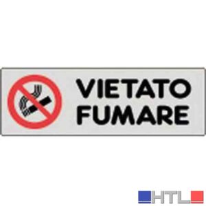ETICHETTA 'VIETATO FUMARE' 15x5 cm (Confezione da 10 pezzi)