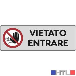 ETICHETTA 'VIETATO ENTRARE' 15x15 cm (Confezione da 10 pezzi)