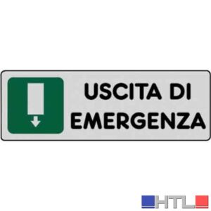 ETICHETTA 'USCITA DI EMERGENZA' 15x15 cm (Confezione da 10 pezzi)