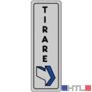 ETICHETTA 'TIRARE' CON FRECCIA 15x5 cm (Confezione da 10 pezzi)