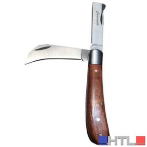 COLTELLO DA INNESTO DOPPIA LAMA MANICO LEGNO CARDINALE 16,5 cm