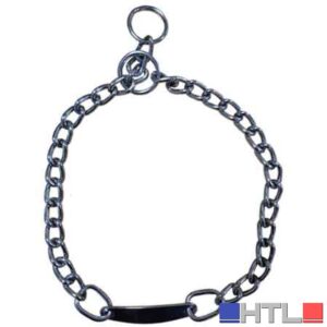COLLARE PER CANI A STRANGOLO IN METALLO CON PIASTRA CARDINALE 25 mm x 50 cm