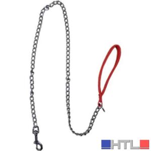 GUINZAGLIO PER CANI CON CATENA CARDINALE CON MANICO IMBOTTITO 25 mm x 120 cm