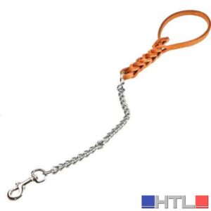 GUINZAGLIO PER CANI TRIPLA TRECCIA CON CATENA 600 mm