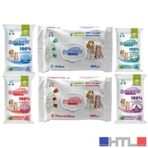 SALVIETTE UMIDIFICATE PER CANI E GATTI 30x15 cm Clorexidina - Confezione 100 pezzi