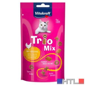 SNACK PER GATTI ASSORTITI 'TRIO-MIX' VITAKRAFT 60 gr - Gusto pollame (Confezione da 8 pezzi)
