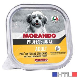 PATE' PER CANI MONOPORZIONE MORANDO 150 gr, Gusto agnello e riso - Per cani adulti (Confezione da 22 pezzi)