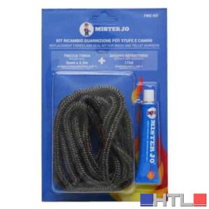 KIT RICAMBIO TRECCIA + SILICONE ALTA TEMPERATURA 60 ml  - Ø 6x2,5 mt