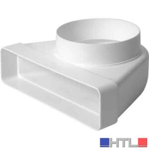 CURVA CON RIDUZIONE DA TUBO TONDO A RETTANGOLARE Da Ø 100 mm a 110x55 mm