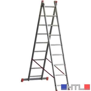 SCALA A DUE ELEMENTI 'OR2' 11+11 gradini - H. 5,40 mt - montante 84x25 mm
