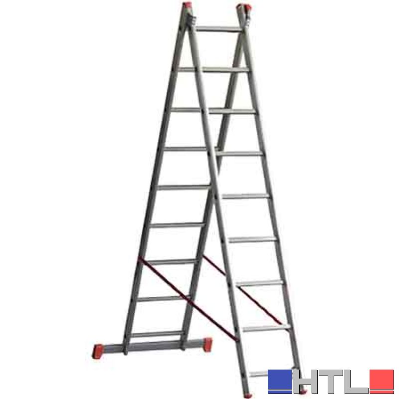 SCALA A DUE ELEMENTI 'OR2' 11+11 gradini - H. 5,40 mt - montante 84x25 mm