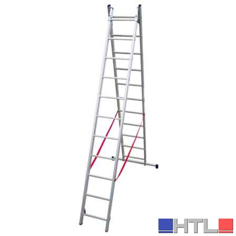 SCALA A DUE ELEMENTI 'STILO' 11+11 gradini - H. 5,10 mt - montante 80x25 mm