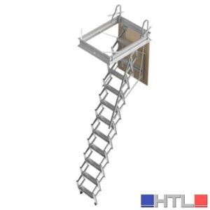 SCALA RETRATTILE A PANTOGRAFO 70x100 cm -11 Gradini - H 300 cm