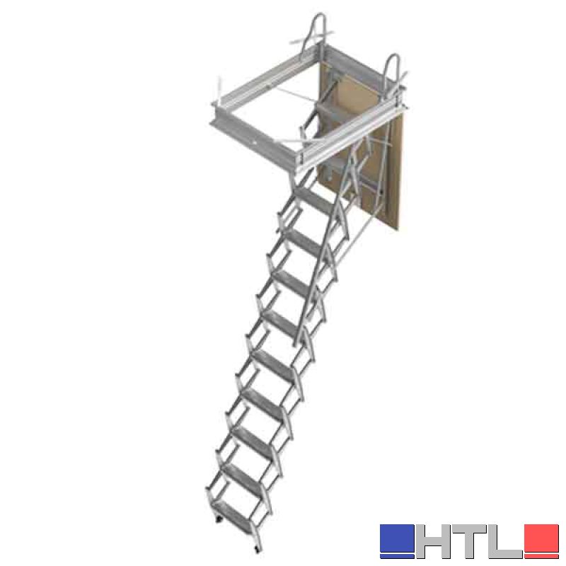 SCALA RETRATTILE A PANTOGRAFO 70x90 cm -11 Gradini - H 300 cm