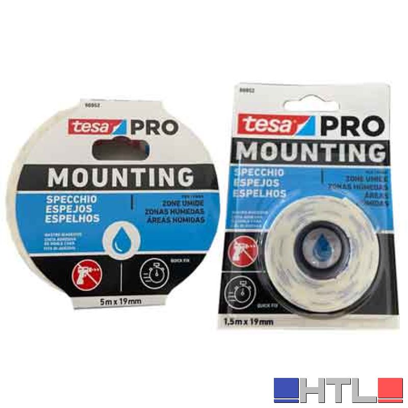 NASTRO BIADESIVO ' MOUNTING SPECCHI' TESA mm 19x5 mt - Colore Bianco