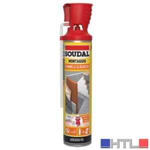 ADESIVO POLIURETANICO PANNELLI E BLOCCHI CON APPLICATORE SOUDAL 600 ml