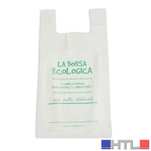 SHOPPER BIODEGRADABILE E COMPOSTABILE 36x43 cm - 10 lt (Confezione da 3 KG)