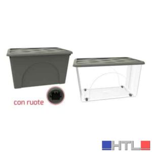 CONTENITORE  MULTIUSO 'STORAGE BOX' 30 lt, - Colore Trasparente/Grigio Talpa