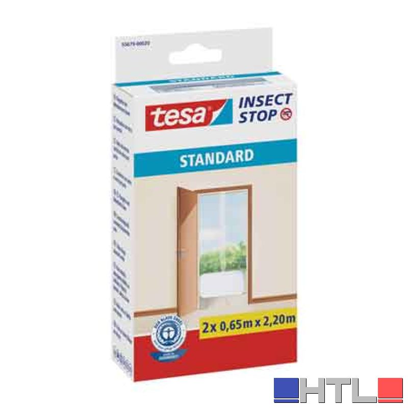 ZANZARIERA PER PORTE ATTACCA & STACCA 'INSECT STOP 'TESA 65 cm (2 pezzi) x 2,20 mt - Colore Nero