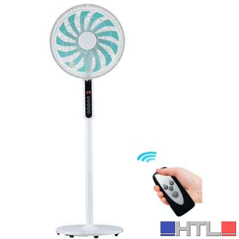 VENTILATORE A PIANTANA CON TELECOMANDO E TIMER Ø 40 cm - 13 pale