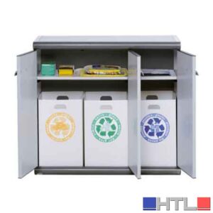 ARMADIO BASSO PER RACCOLTA DIFFERENZIATA 3 ANTE 'SCIK' 93,6x39x86h cm