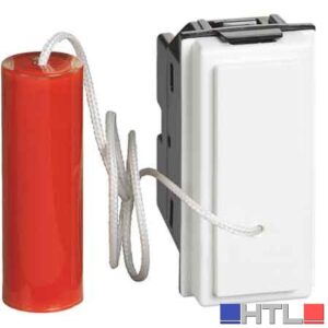 PULSANTE UNIPOLARE A TIRARE 'LIVING NOW' BTICINO 1P NO + 1P NC - 10Ax 250V - Bianco