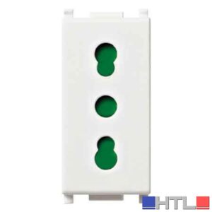 PRESA BIVALENTE 'PLANA' VIMAR 10/16A 250V 2P+T - Colore Bianco