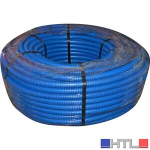 TUBO CORRUGATO CON TIRAFILO BLU Ø 20 mm - rotolo 100 mt (Confezione da 100 ML)