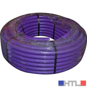 TUBO CORRUGATO CON TIRAFILO VIOLA Ø 20 - rotolo 100 mt (Confezione da 100 ML)