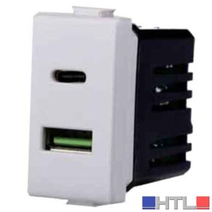 ALIMENTATORE DA INCASSO USB/USB-C 'SOLAR' 3.1A