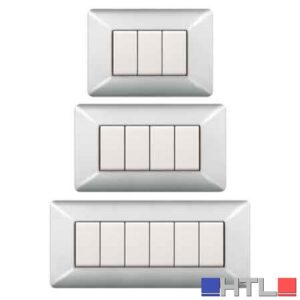 PLACCA COPRINTERRUTTORE IN ALLUMINIO CHIARO 'EASY' 3 Posti