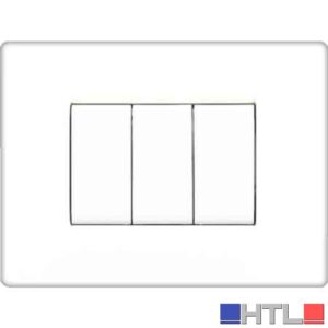 PLACCA COPRINTERRUTTORE BIANCA 'MYLIFE Q' 3 posti