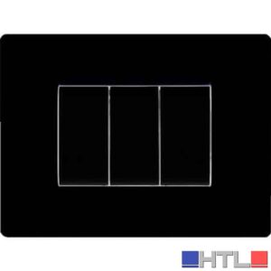 PLACCA COPRINTERRUTTORE NERA 'MYLIFE Q' 3 posti