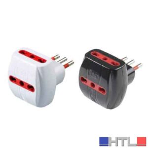 ADATTATORE TRIPLO CON PROTEZIONE 10A ROSI 2P+T - prese 10/16A 2P+T, Colore Bianco