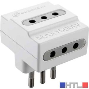 ADATTATORE TRIPLO 10A 2P+T - presa 10A 2P+T