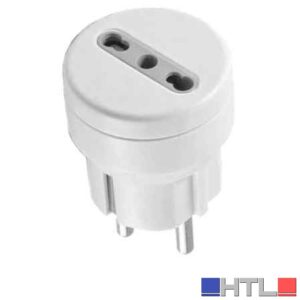 ADATTATORE SEMPLICE SCHUKO/BIVALENTE 10 A spina schuko 2P+T - presa 10/16A 2P+T