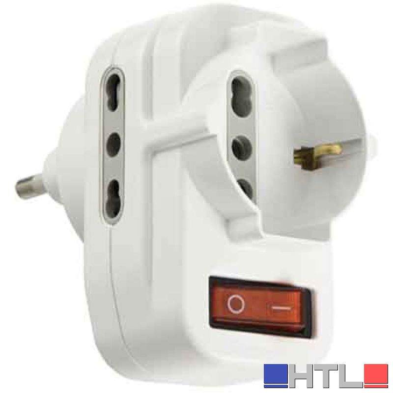 ADATTATORE TRIPLO ROTANTE 16A 2P+T - presa 10/16A 2P+T