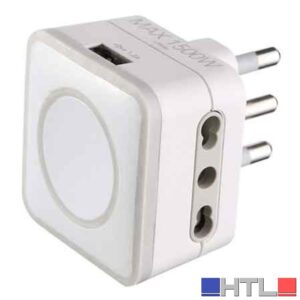 ADATTATORE TRIPLO CON PORTA USB 16A 2P+T - presa 10/16A 2P+T