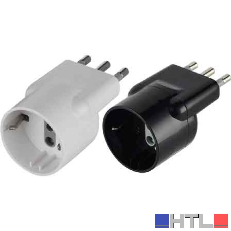 ADATTATORE DISASSATA SHUKO 16A 2P+T - presa 10A 2P+T - Colore Nero