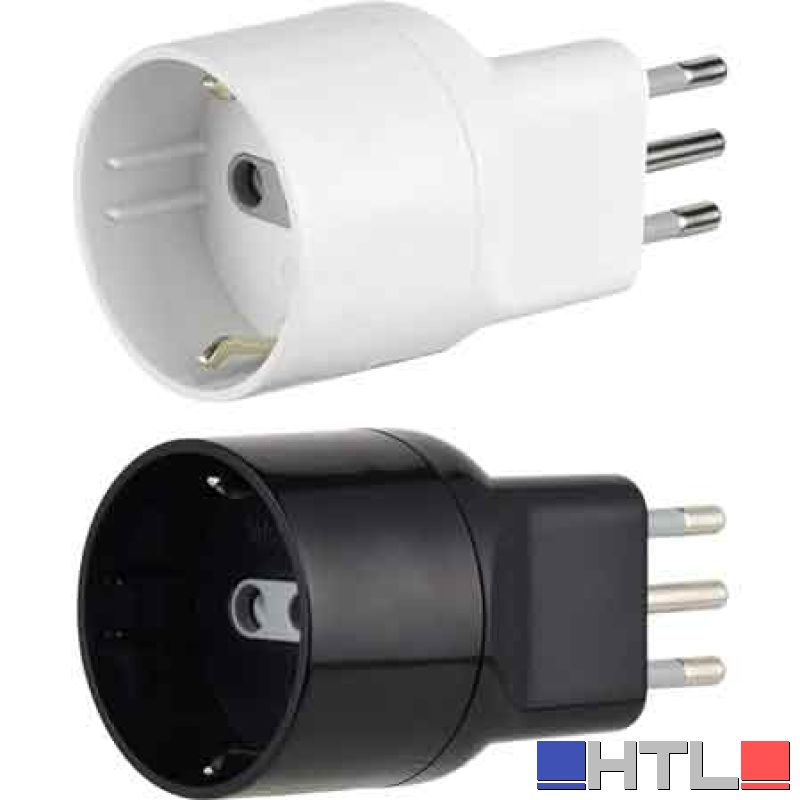 ADATTATORE DISASSATA SHUKO 10A 2P+T - presa 10A 2P+T - Colore Nero