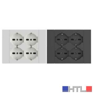 MULTRIPRESA DA PARETE SCHUKO 'QUADRA' Colore bianco