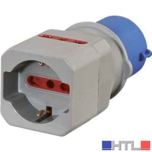ADATTATORE INDUSTRIALE 220V Spina 2P+T16A-P.Schuko+2 10/16A