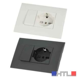 KIT PRESA BIVALENTE-DEVIATORE CON SUPPORTO E PLACCA ELECTRALINE Colore bianco