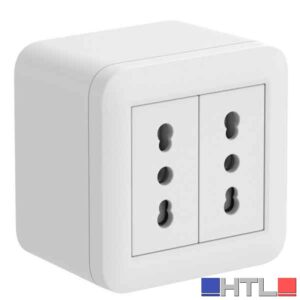 CONTENITORE CON PRESE BIVALENTI 'FIXA' ELECTRALINE Colore bianco