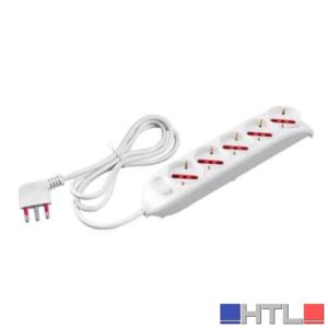 MULTIPRESA CON INTERRUTTORE ROSI 4 posti - Colore Bianco