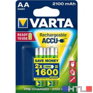 PILE RICARICABILI 'RR ACCU' STILO 2100 mAh - Blister 2 Pezzi (Confezione da 10 pezzi)
