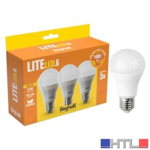LAMPADA A LED MOD. 'GOCCIA' LITELED BEGHELLI 13W - E27 - 1339Lm - 3000K - Confezione 3 pezzi