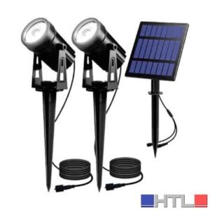 DOPPIO FARETTO SOLARE A LED CARDINALE 2x3 Watt - Colore nero